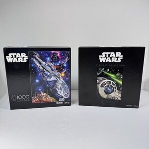Star Wars Jigsaw Puzzles Set of‎ 2 Buffalo Disney 1000 pc Falcon Collectible
